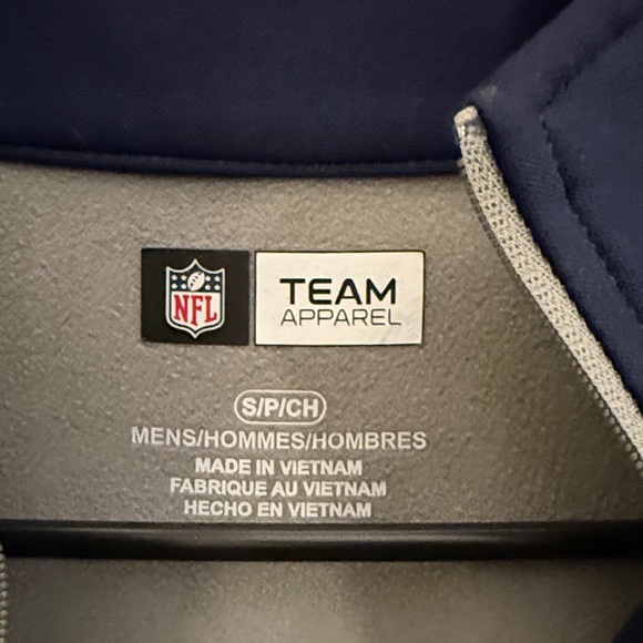 New England Patriots- Navy and Gray 3/4 Zip sweatshirt. - Picture 2 of 5